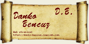 Danko Bencuz vizit kartica